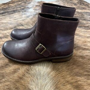 Born Dark Brown Leather Ankle Boots